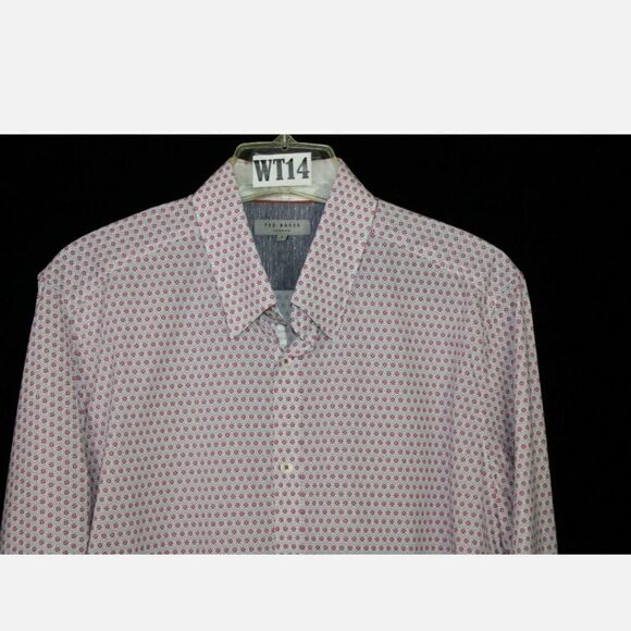 TED BAKER LONDON MENS SIZE 5 /XL LONG SLEEVE BUTTON FRONT FLIP CUFF SHIRT - Picture 4 of 8